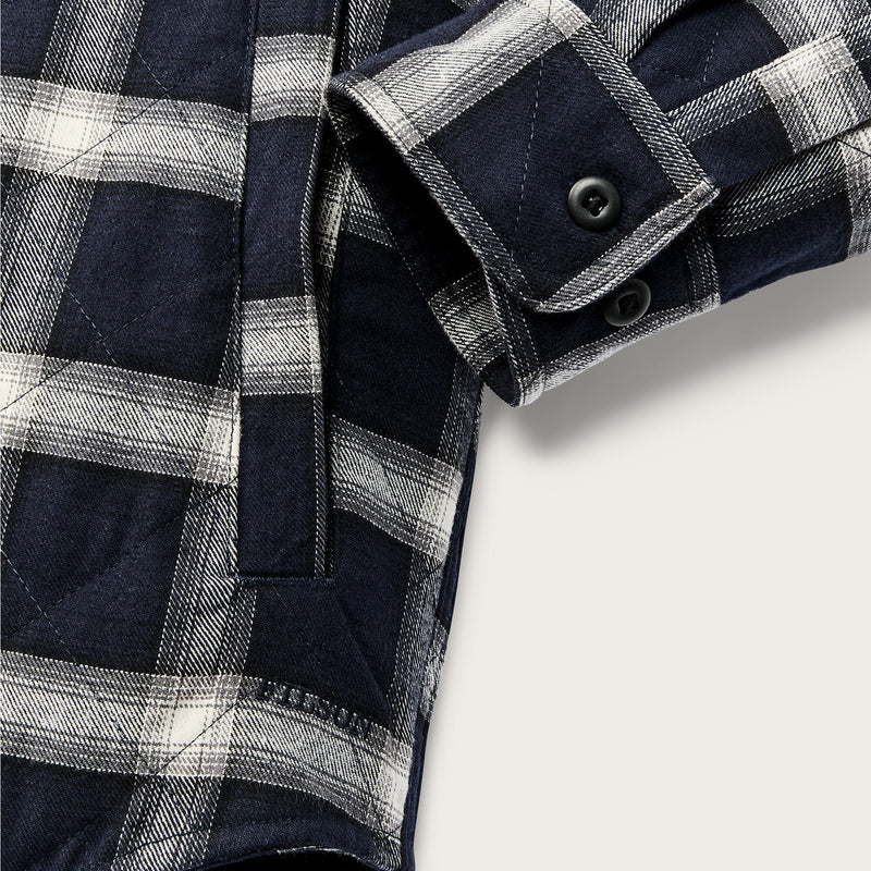 Insulated flannel jac-shirt by Filson | Navy / cream plaid (Blue)