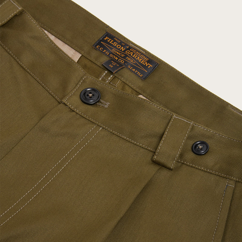 Plissierte arbeits-chinohose von Filson | Otter green (Green)