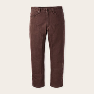 Dry tin cloth double front pants by Filson | Seal brown (Brown)