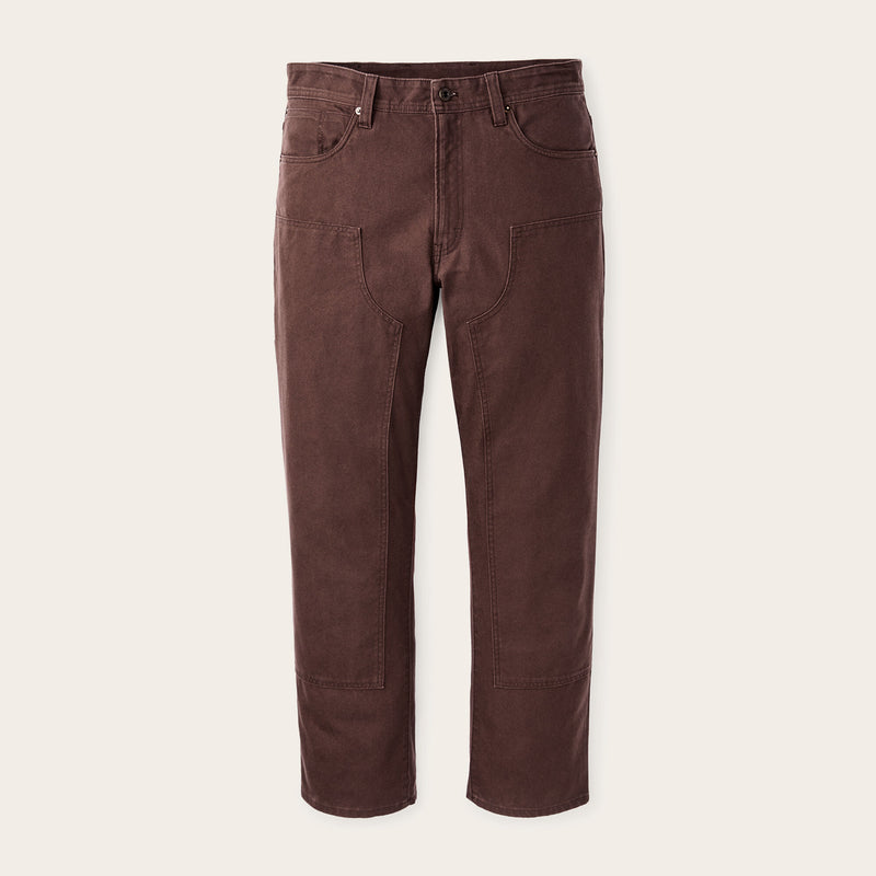 Dry tin cloth double front pants by Filson | Seal brown (Brown)