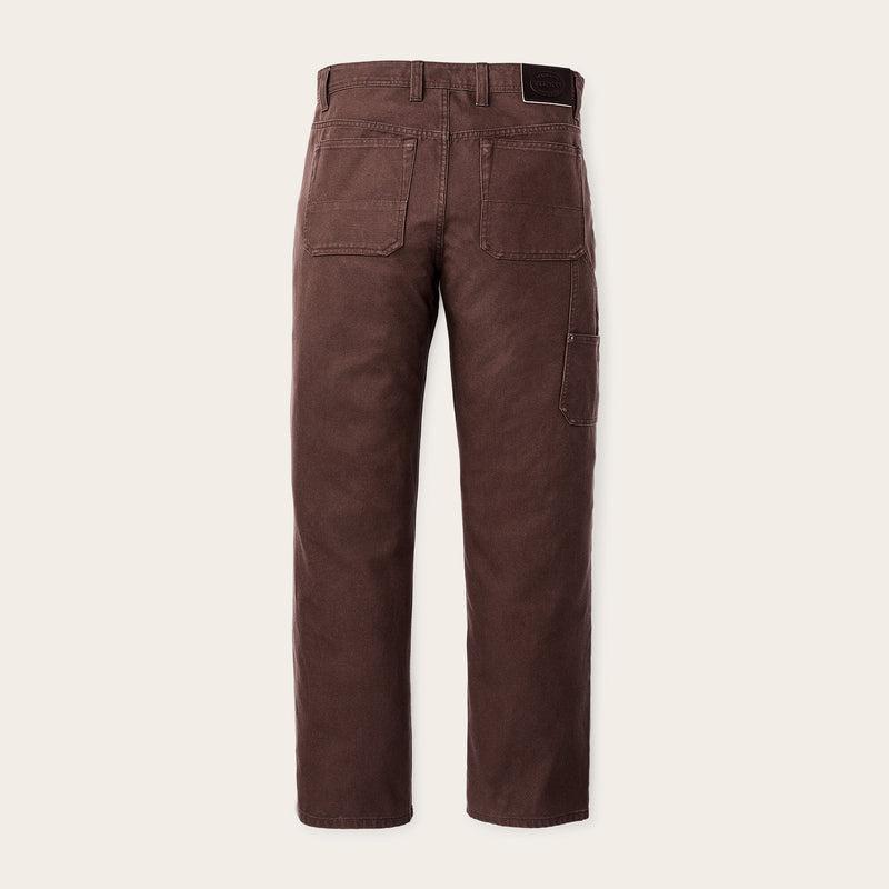 Dry tin cloth double front pants by Filson | Seal brown (Brown)