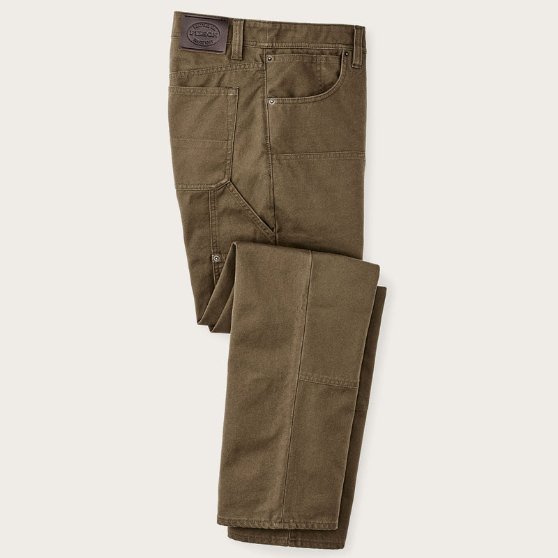 Dry tin cloth double front pants von Filson | Marsh olive (Brown)