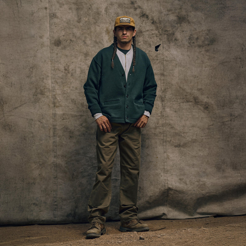 Dry tin cloth double front pants von Filson | Marsh olive (Brown)