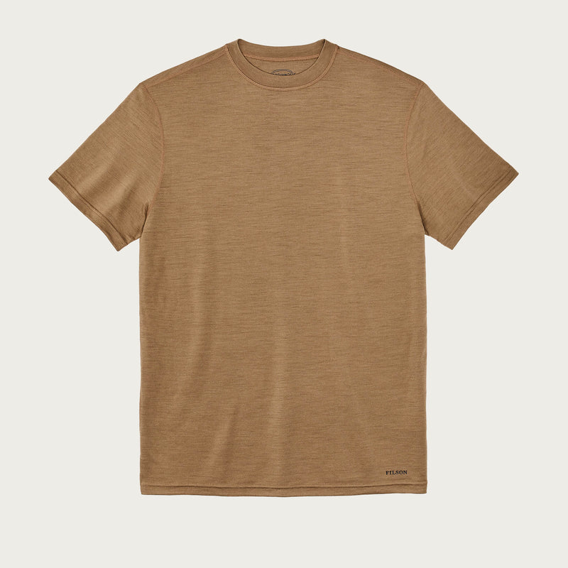 210g merino wool short sleeve crew di Filson | Rugged tan (Brown)