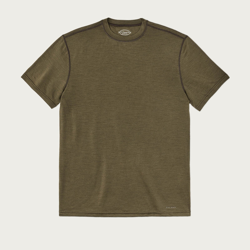 210g merino wool short sleeve crewneck by Filson | Dark olive (Green)