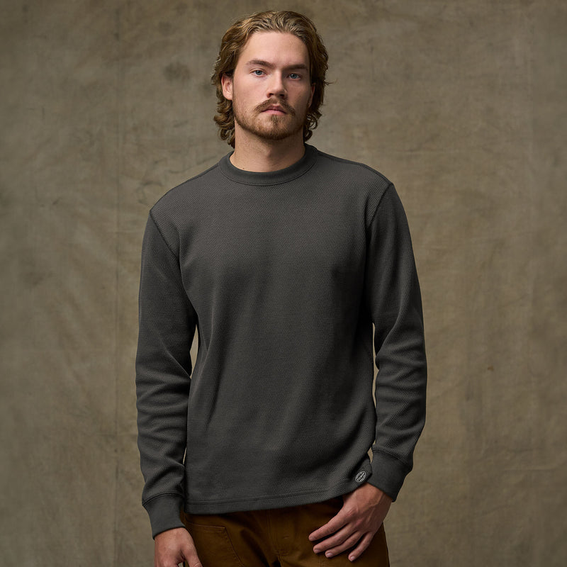Waffle knit thermal crew von Filson | Faded black (Beige)