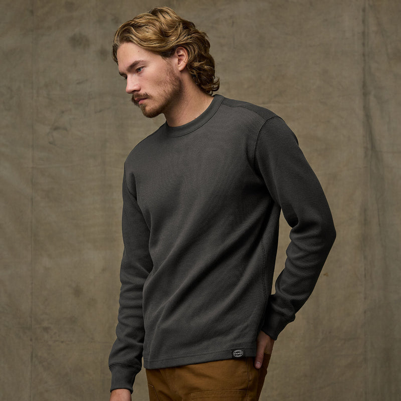Waffle knit thermal crew von Filson | Faded black (Beige)