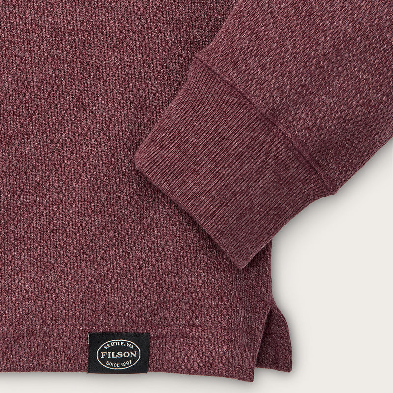 Waffle knit thermal crew by Filson | Dark port heather (Red)