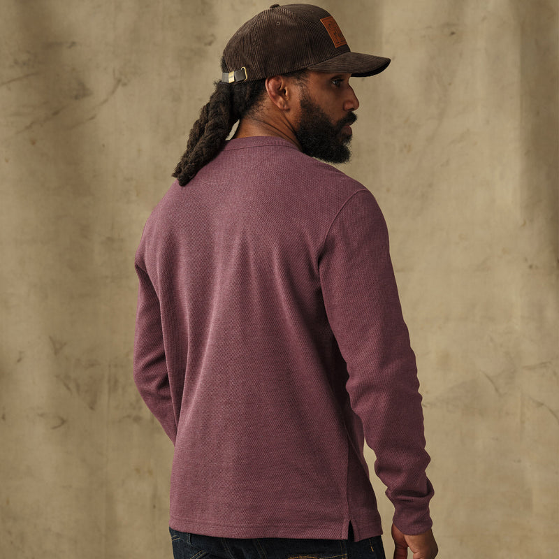 Waffle knit thermal crew by Filson | Dark port heather (Red)