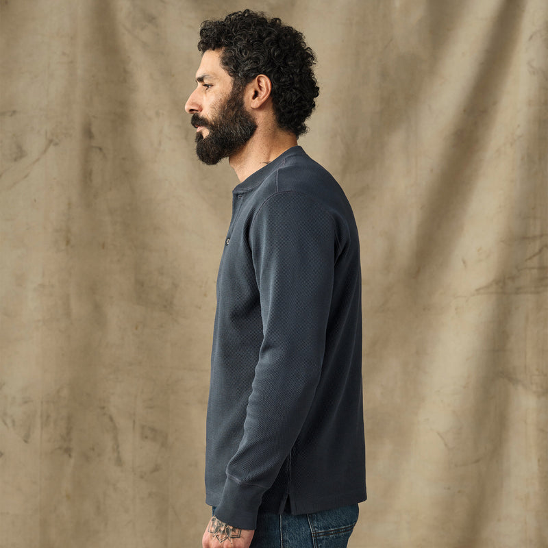Waffle knit henley by Filson | Blue mussel (Blue)