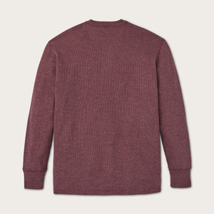 Waffle knit henley by Filson | Dark port heather (Red)