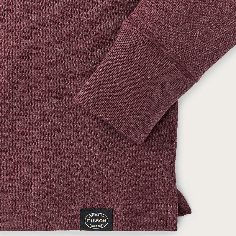 Waffle knit henley by Filson | Dark port heather (Red)