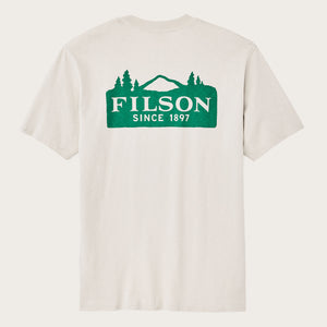 T-shirt logo frontier par Filson | Cliff gray / scenic (Beige)