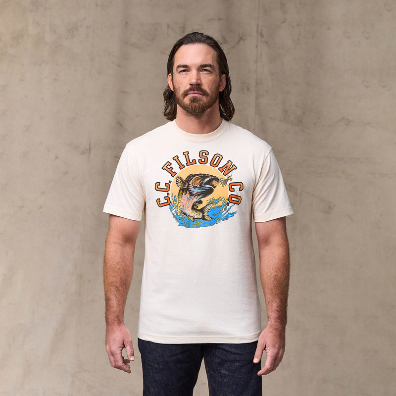 Dry fly graphic t-shirt von Filson | Basswood (White)