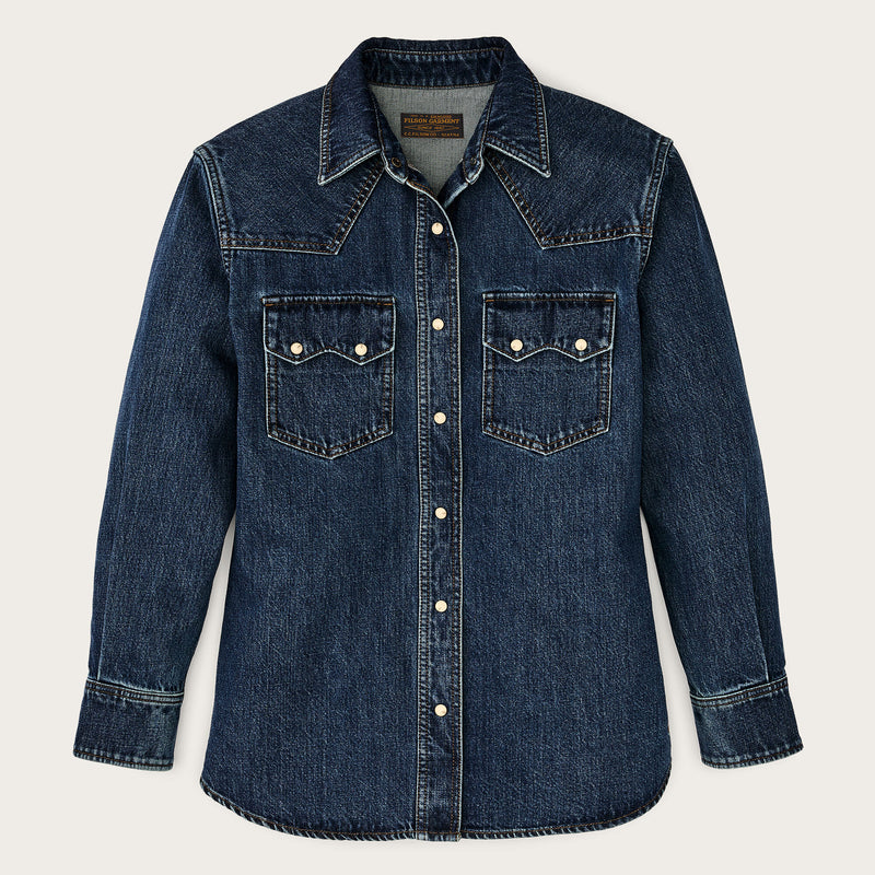 Camicia western in denim da donna di Filson | Medium indigo (Blue)