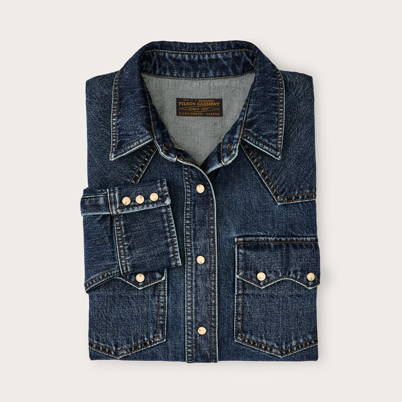 Camicia western in denim da donna di Filson | Medium indigo (Blue)