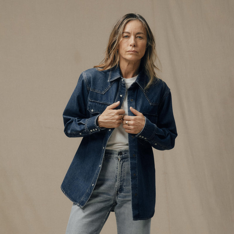 Camicia western in denim da donna di Filson | Medium indigo (Blue)