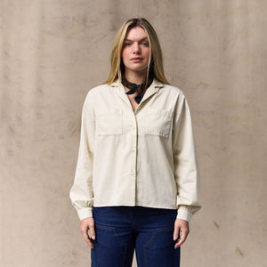 Women's long sleeve twill camp shirt von Filson | Cream (White)