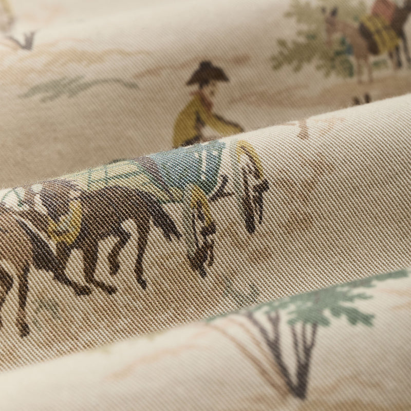 Women's long sleeve twill camp shirt von Filson | Desert green / print (Beige)