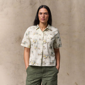 Women's twill popover shirt von Filson | Desert natural / print (Beige)