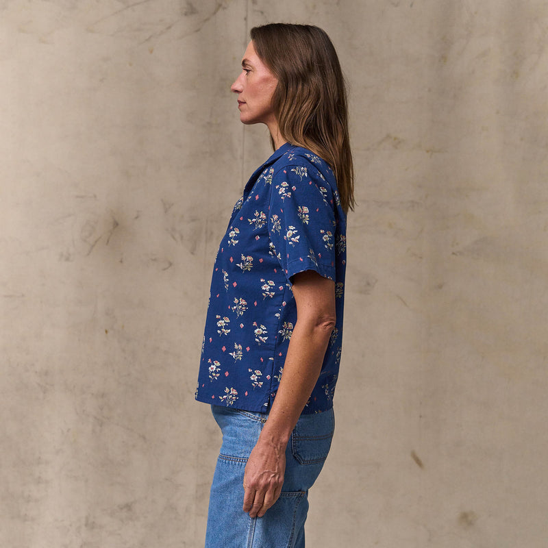 Women's camp shirt von Filson | Indigo / floral (Blue)
