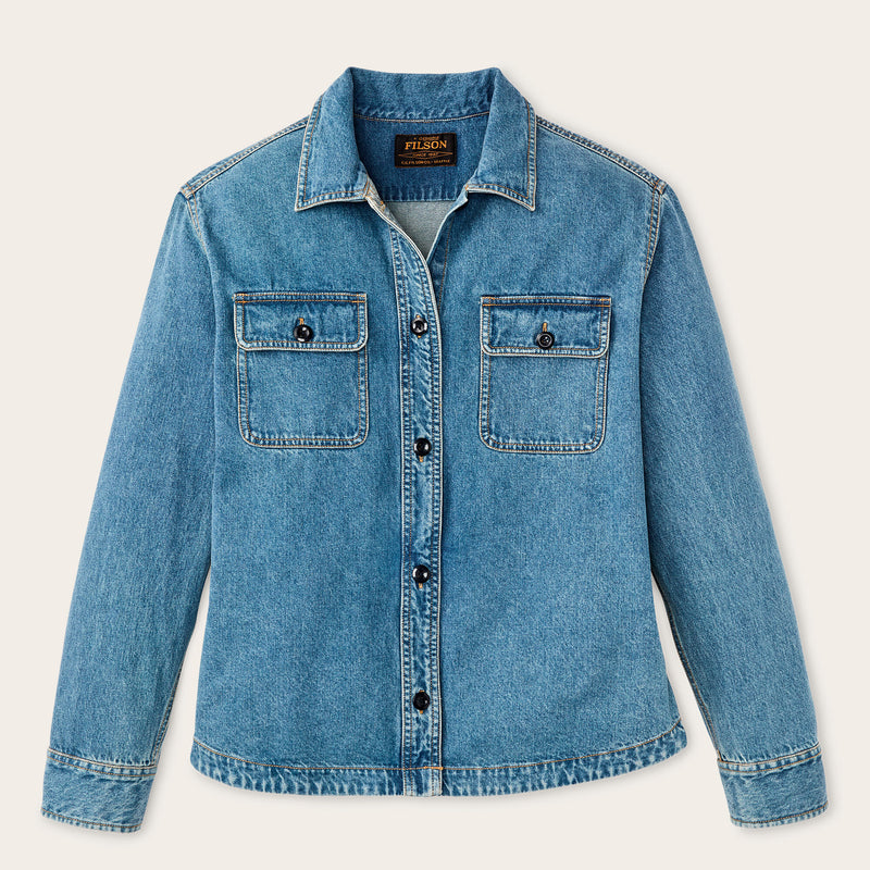 Women's embroidered denim shirt von Filson | Vintage indigo (Blue)