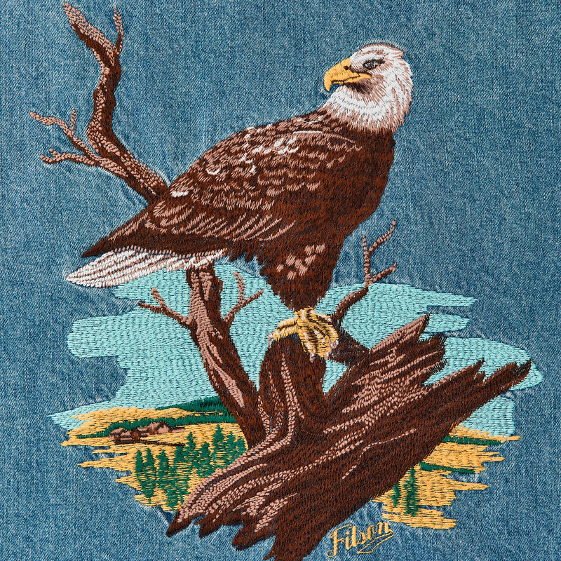 Women's embroidered denim shirt von Filson | Vintage indigo (Blue)