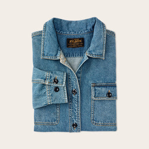 Women's embroidered denim shirt von Filson | Vintage indigo (Blue)