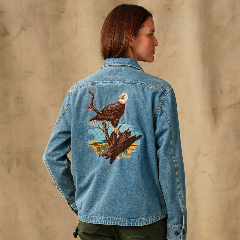 Women's embroidered denim shirt von Filson | Vintage indigo (Blue)
