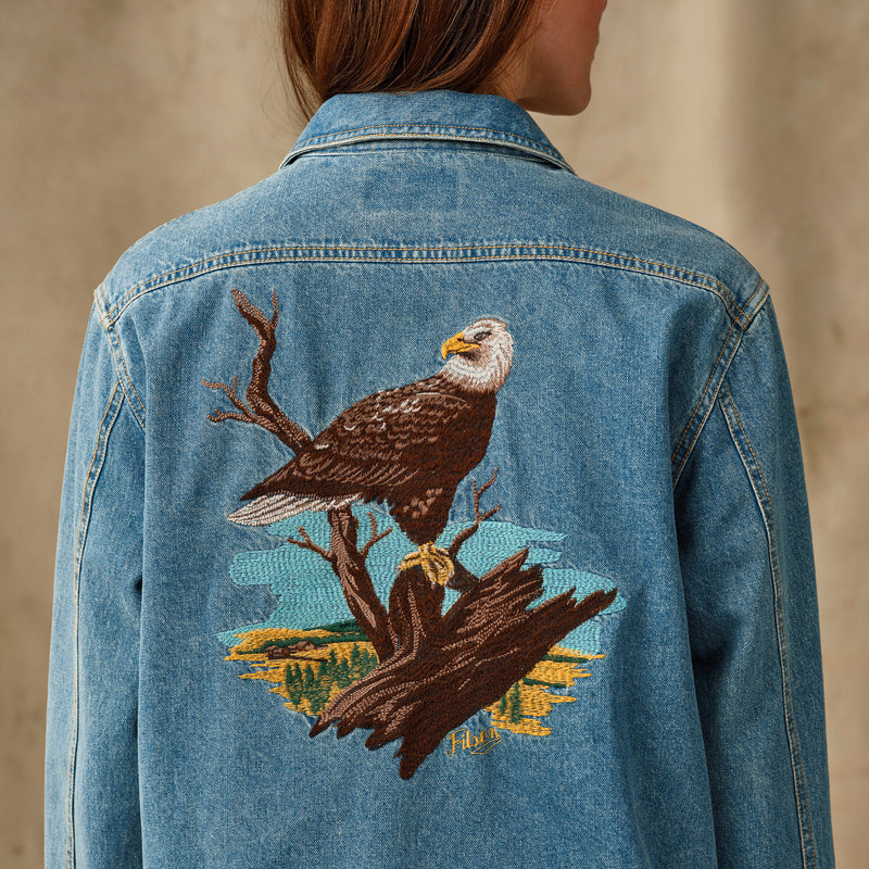 Women's embroidered denim shirt von Filson | Vintage indigo (Blue)
