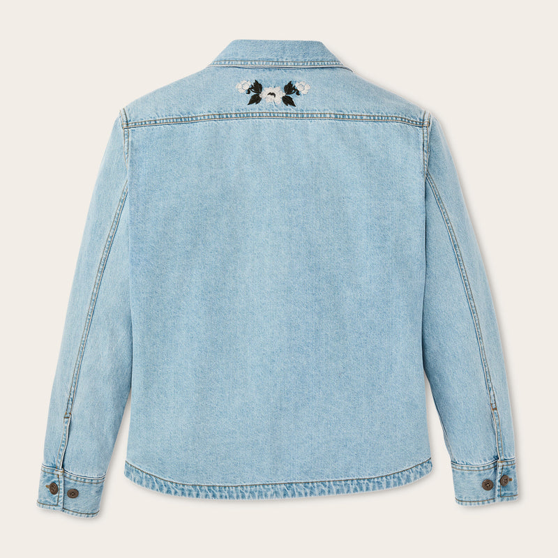 Women's embroidered denim shirt von Filson | Pale indigo (Blue)