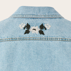 Women's embroidered denim shirt von Filson | Pale indigo (Blue)