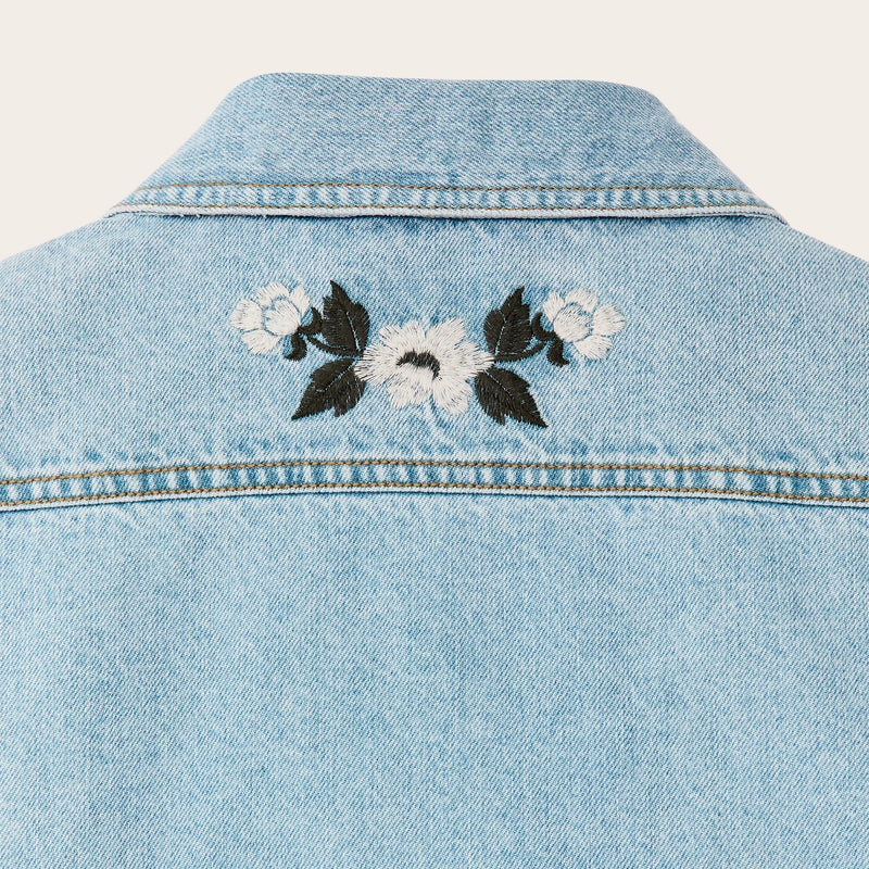 Women's embroidered denim shirt von Filson | Pale indigo (Blue)