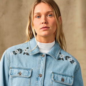 Women's embroidered denim shirt von Filson | Pale indigo (Blue)