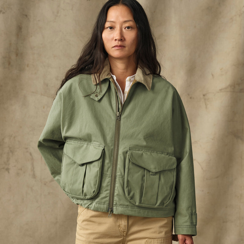 Women's shelter cloth short work jacket by Filson | Sage olive (Green)