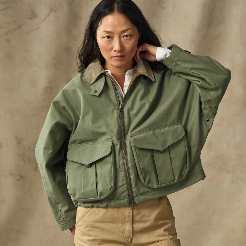 Women's shelter cloth short work jacket by Filson | Sage olive (Green)