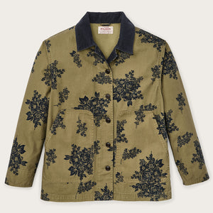 Women's canvas barn coat von Filson | Olive / floral print (Green)