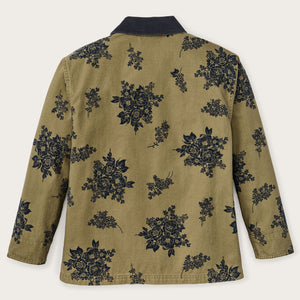 Women's canvas barn coat von Filson | Olive / floral print (Green)