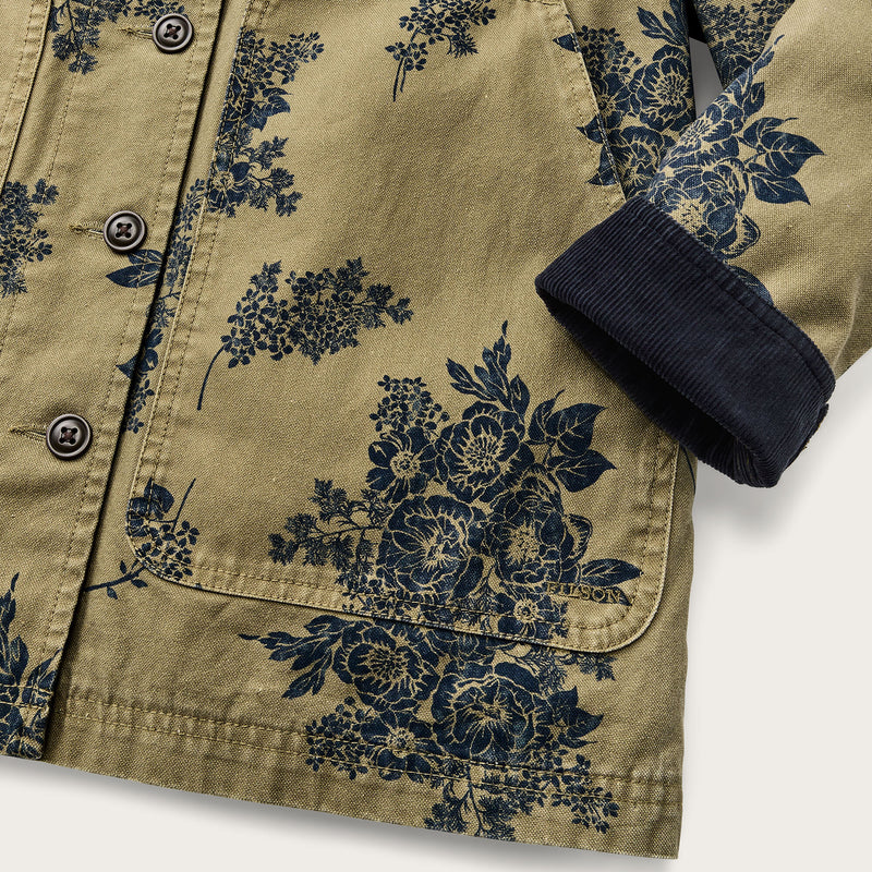 Women's canvas barn coat von Filson | Olive / floral print (Green)