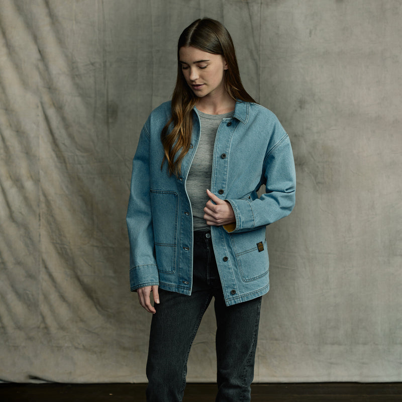 Denim barn jacket für damen von Filson | Stone wash (Blue)