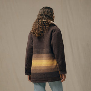 Women’s kodiak shawl collar coat by Filson | Brown / yellow strip (Brown)