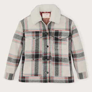 Women’s mackinaw wool shearling cruiser jacket par Filson | Cream / red / black (Multicolor)