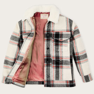 Women’s mackinaw wool shearling cruiser jacket par Filson | Cream / red / black (Multicolor)