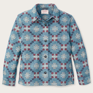 Women's wool overshirt von Filson | Turquoise / multi jacquard (Blue)
