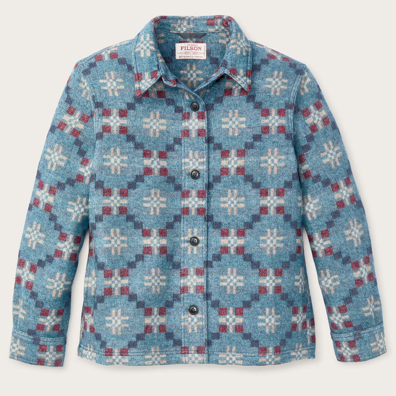 Women's wool overshirt von Filson | Turquoise / multi jacquard (Blue)