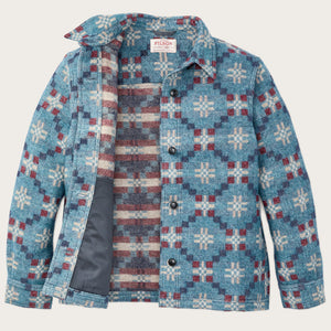 Women's wool overshirt von Filson | Turquoise / multi jacquard (Blue)