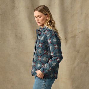 Women's wool overshirt von Filson | Turquoise / multi jacquard (Blue)