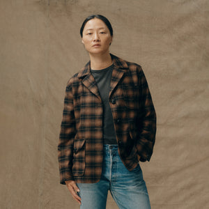 Unconstructed wool blazer für damen von Filson | Bronze brown plaid (Brown)