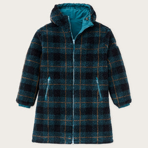 Manteau femme réversible laine polaire par Filson | Dark teal (Blue)