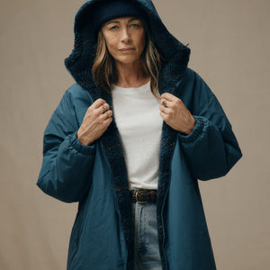 Manteau femme réversible laine polaire par Filson | Dark teal (Blue)